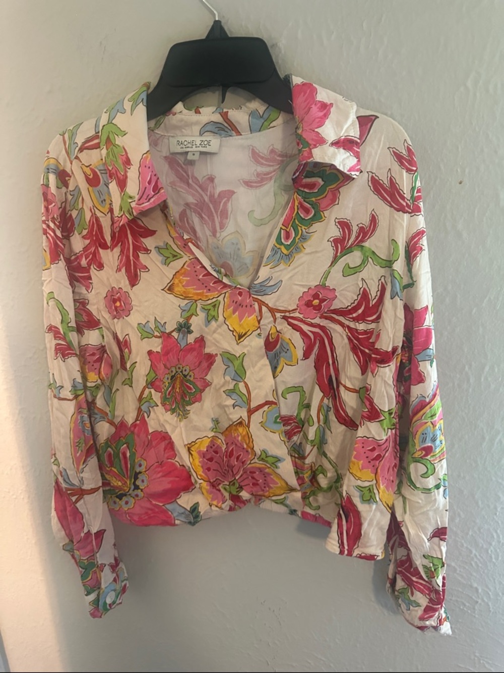 Rachel Zoe Multicolor Floral Button-Down Shirt - Pink, Yellow, Green